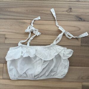 White Ruffled Women's Intimate Top